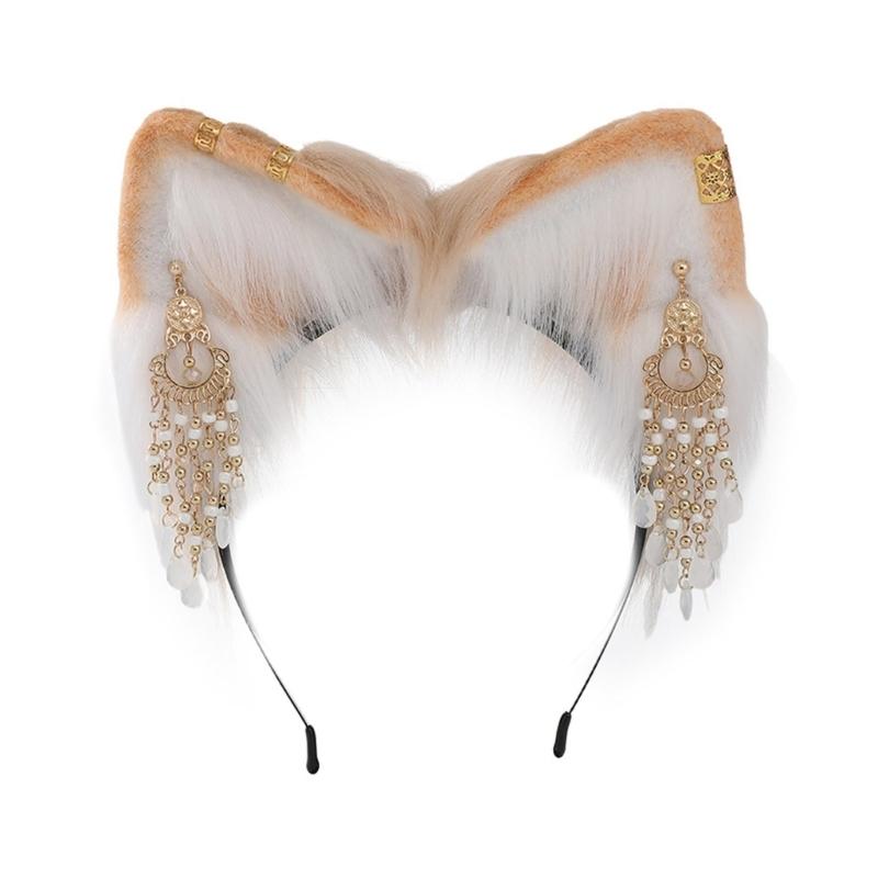 Sexy Foxes Bunny Ear Headband Lolita Cosplay Beast Ears Hair Hoop Anime Cosplay Props Furry Masquerade Party Costume Hairband