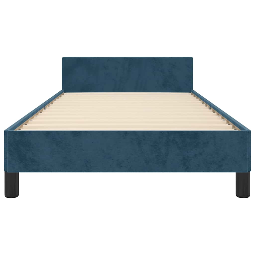 Bed Frame without Mattress Dark Blue 80 x 200 cm Velvet