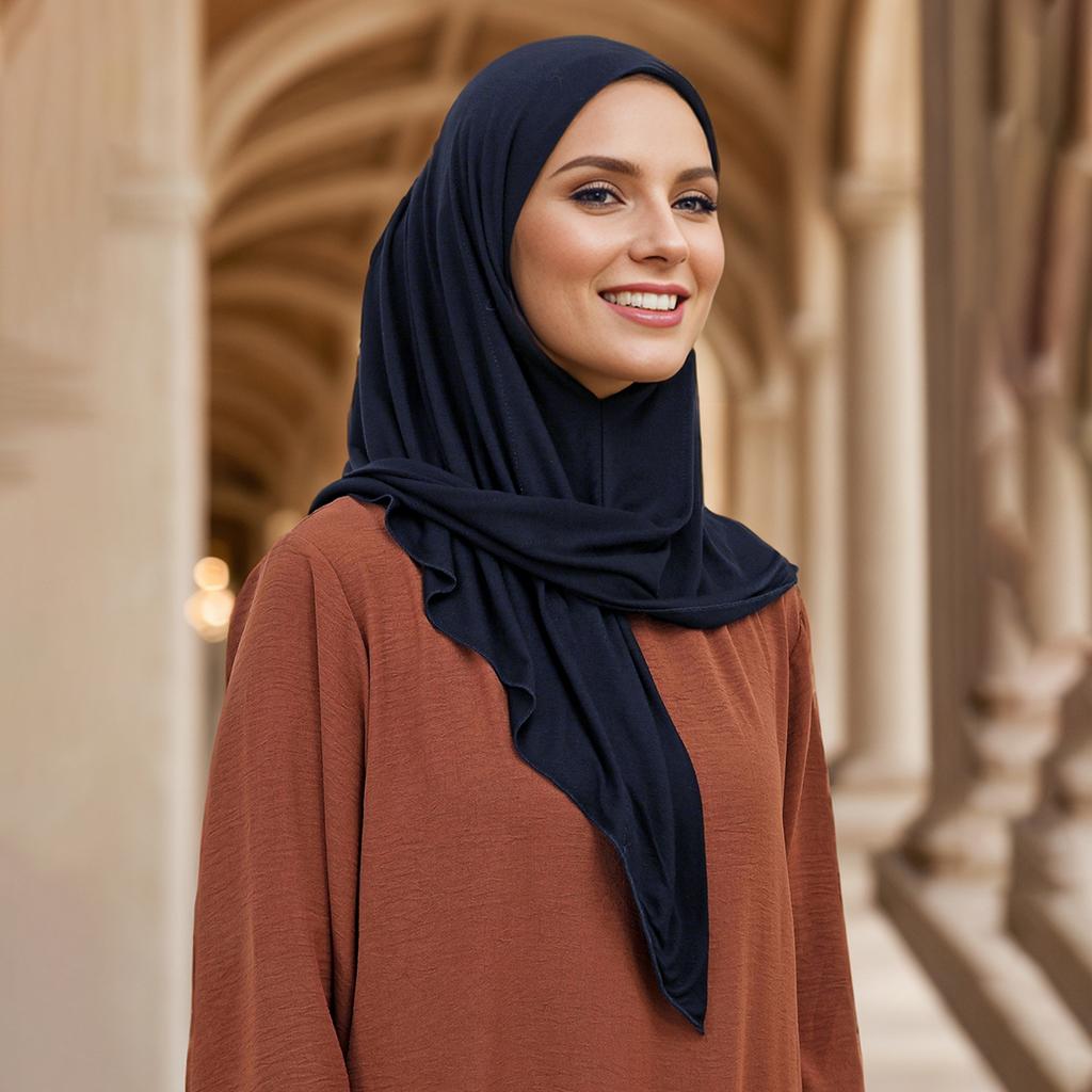 Luxury Solid Modal Jersey Hijab Scarf Instant Bufanda For Woman Ready to Wear Casual Wrap Islamic Headscarf Turban Femme 68*68cm