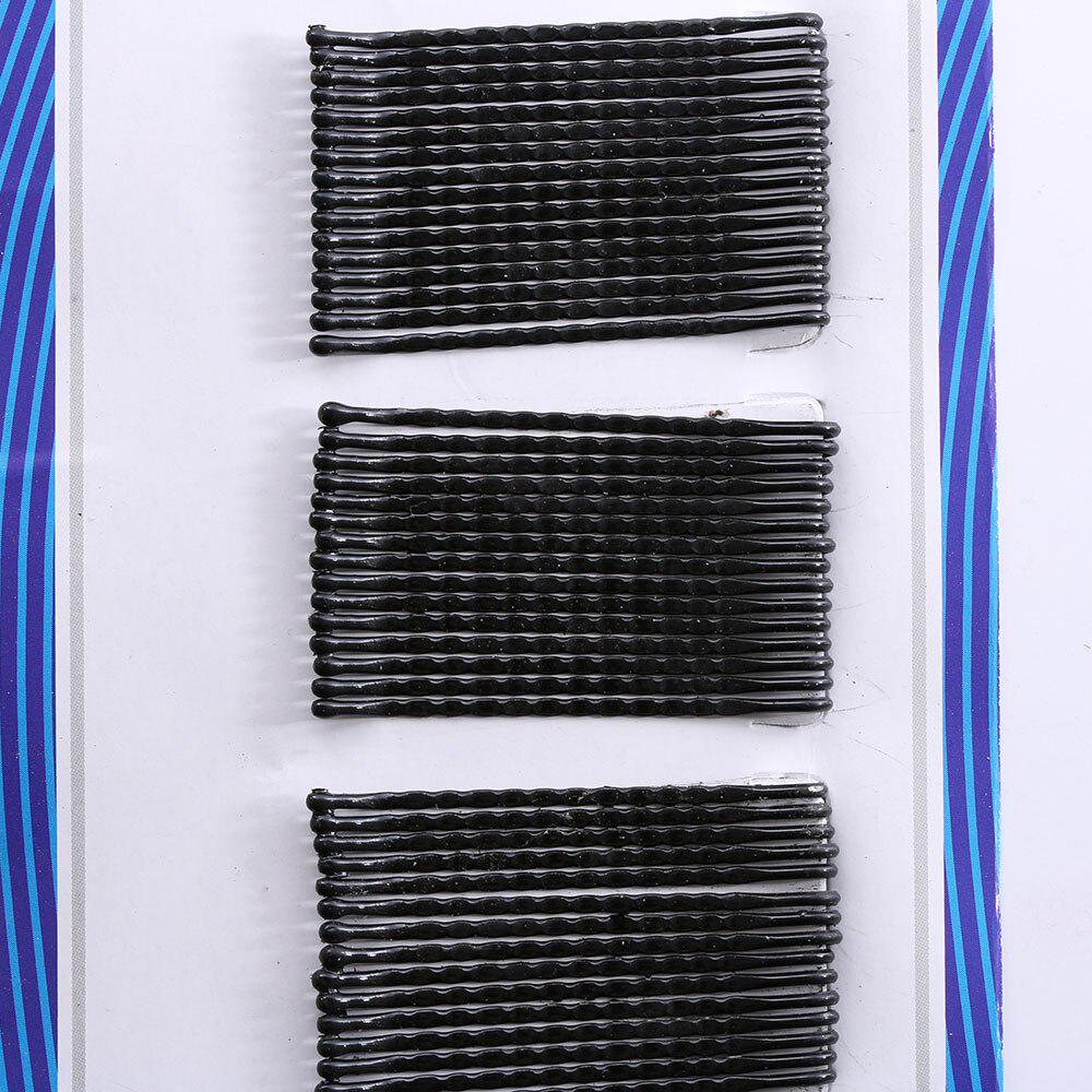 60 adet/kart Profesyonel Makyaj Saç Makinesi Aksesuarı Yuvarlak Ayak Siyah saç tokası saç tokaları Aracı Araçları