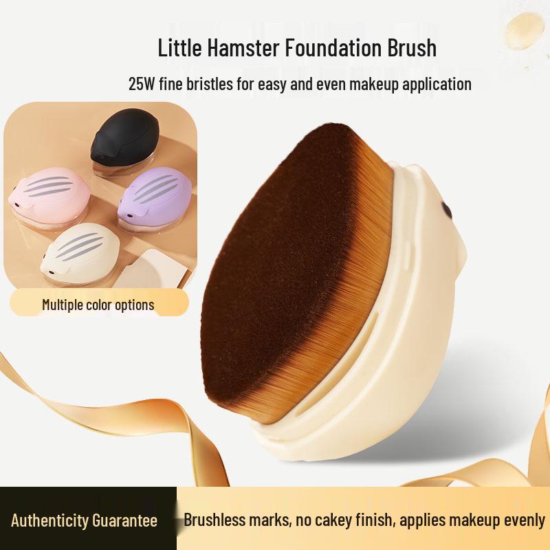

Portable Hamster Beauty Brush: Makeup, Face Wash & Mask with Streak-free Foundation