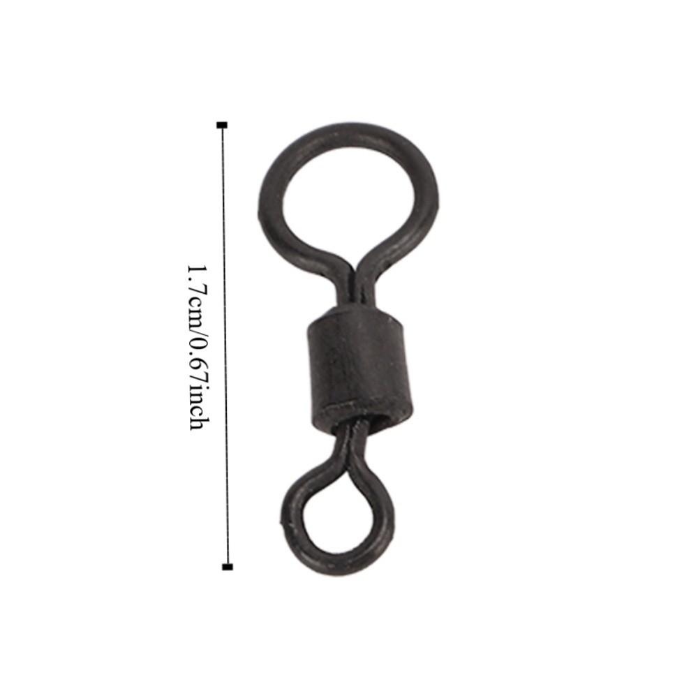 50 PCS High Tensile Strength Fishing Barrel Swivels Copper Mini Fishing Rolling Swivels 17mm Black Carp Fishing Swivels Streams