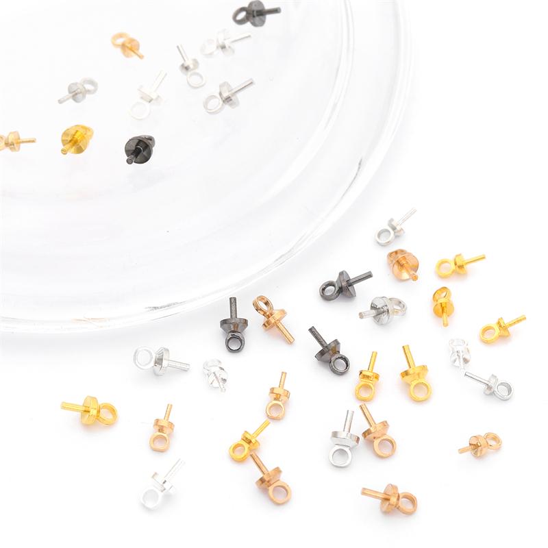 50 adet/torba Asılı Kap Pençe Çivi Bakır Malzeme Rodyum Kaplama Kolye Yapımı DIY Moda Takı Aksesuar