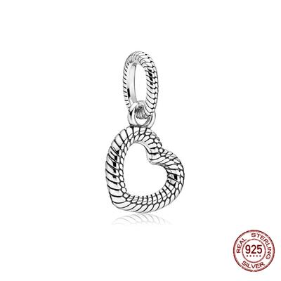 100 %925 Sterling Silver Chain Hollow Clavicle Pendant Beads Fit Fashion Charm Bracelet Making For Women Diy Fashion Jewelry