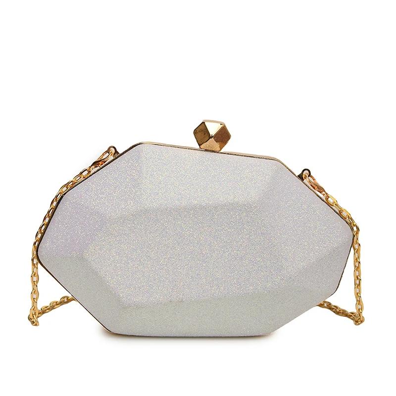 

Акриловая сумка через плечо с цепочкой, однотонная, простая, элегантная, мини, мягкая, универсальная, высокого качества