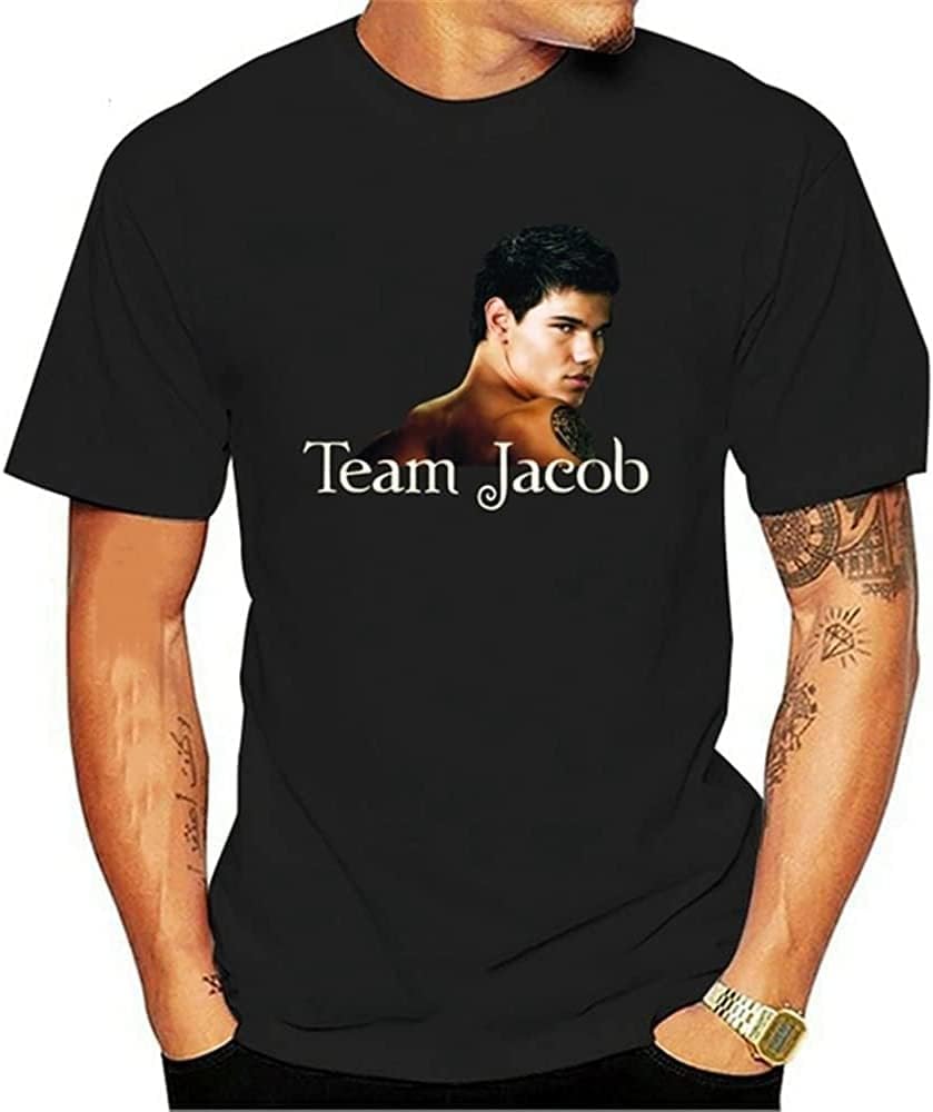 Men T Shirt 2021 Fashion Casual T-Shirts Twilight Moon Team Jacob Printed Graphic Tops T-Shirt Black XS чёрный