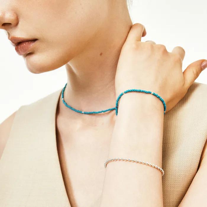 Silver 925 Point Ball Turquoise Bracelet #LSB20