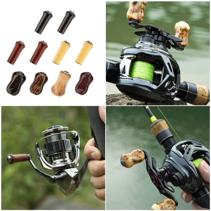 Fishing Wheel Modification Grip Solid Wood Handle Replacement Casting Reel Handle Baitcasting Fishing Reel Rocker Handle