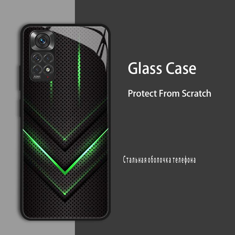 For Redmi Note 11 Case Cover Tempered Glass Case Hard Coque Bumper For Xiaomi Redmi Note11 Note 11 Pro 5G 4G 11s Protect Case