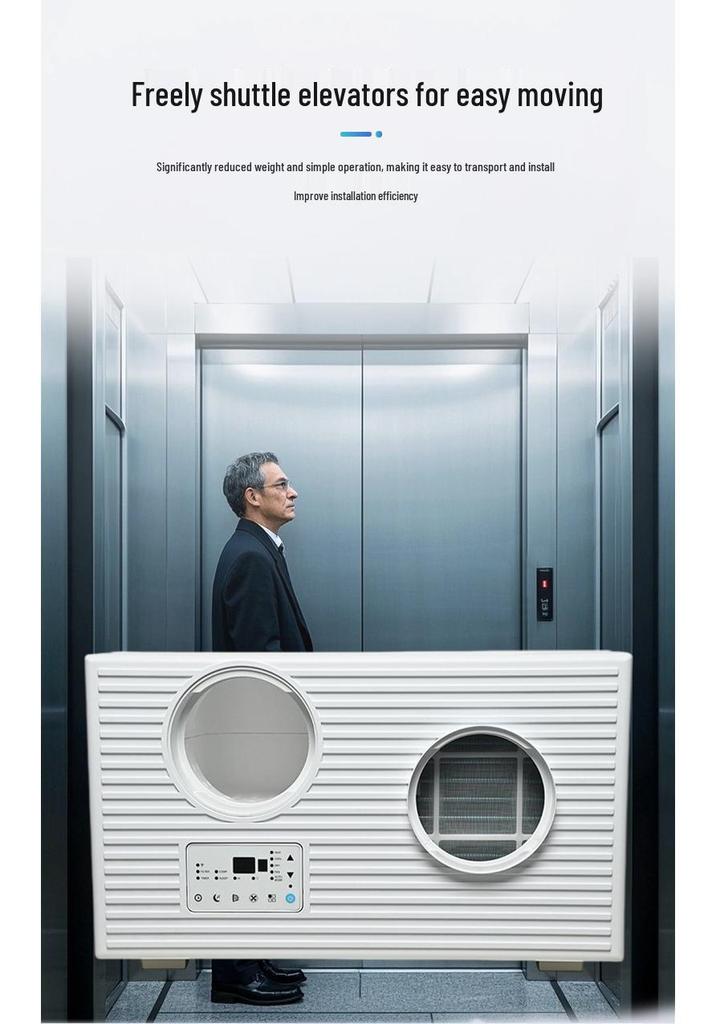 Minxi 2026 One-Piece Elevator Air Conditioner with Compressor & Remote Control, No Drain Window Needed
