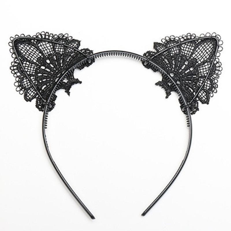 Cat Ears Sexy Accessories Lace Birthday Party Halloween Headwear Headband Hair Accessories Cute Catwoman Ears