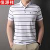Hengyuanxiang Men's Striped Cooling Summer Polo T-Shirt