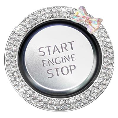Rhinestone Car Engine Start Stop Decoration Ring, Car Push Start Button Ring, Car Engine