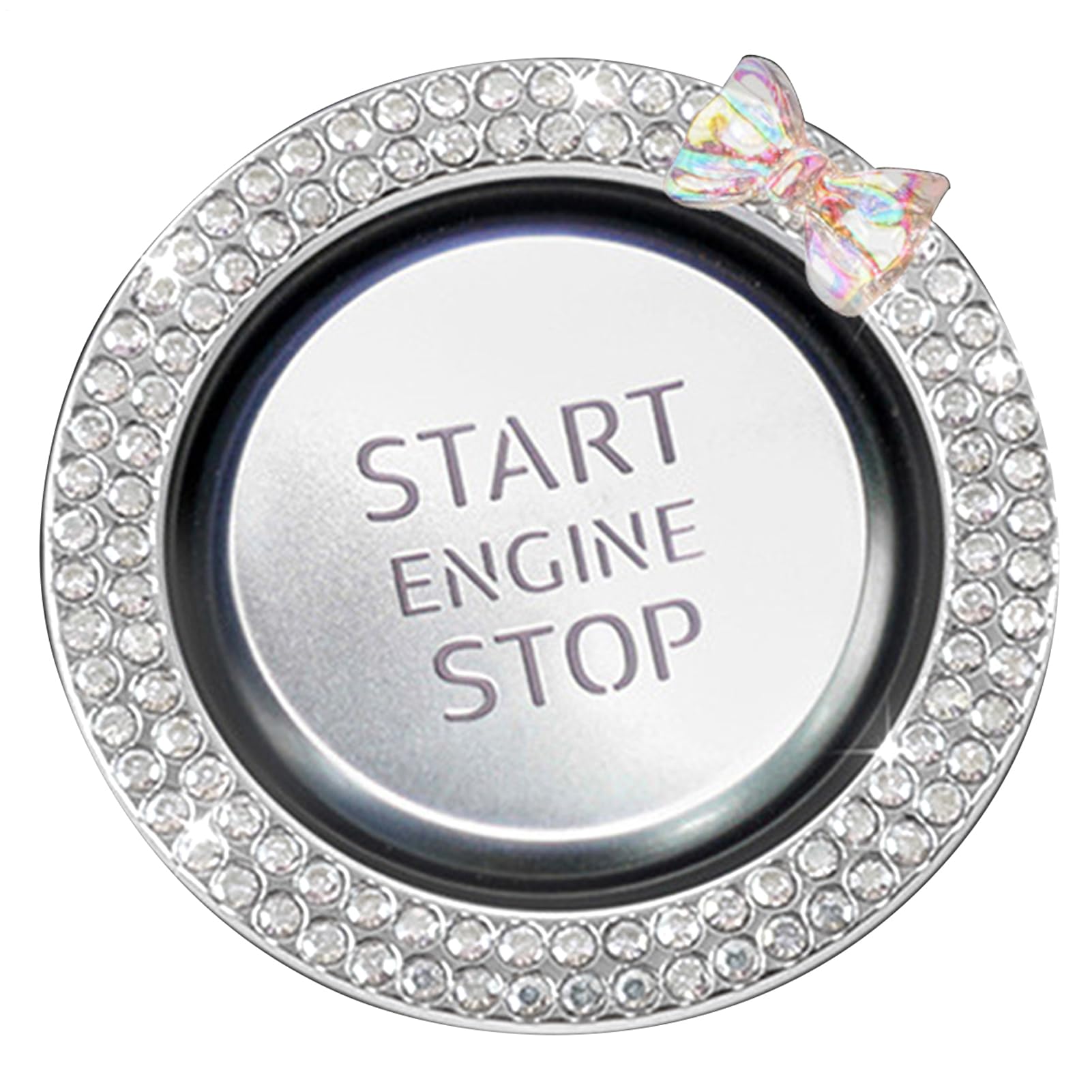 Rhinestone Car Engine Start Stop Decoration Ring, Car Push Start Button Ring, Car Engine See description белый