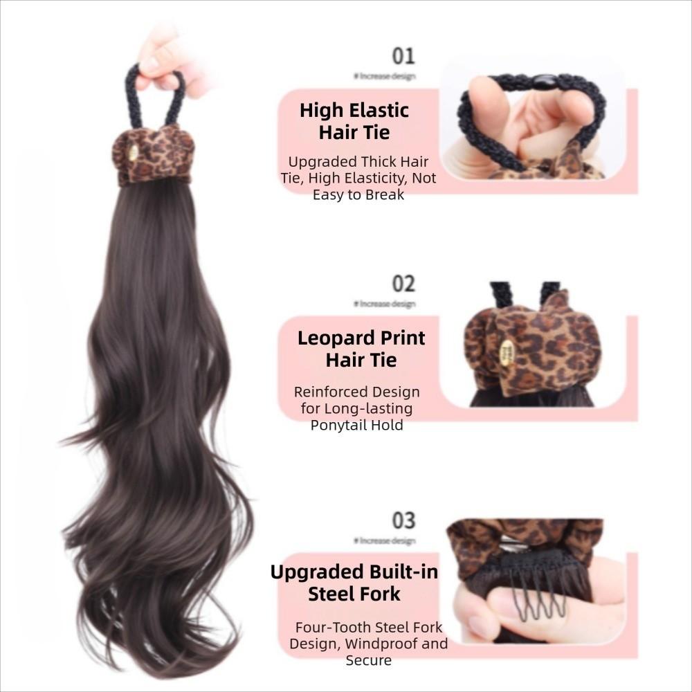 Ponytail Holder Long Wavy Ponytail Hair Fixed Elastic Hair Bands Ponytail  for Kids and Women