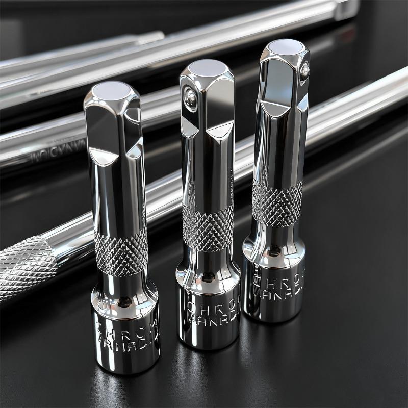 Socket Extension Rod Set Chrome Plated Steel Socket Ratchet Extension Rod 50/100/150/250mm Ratchet Socket Extender Hand Tool