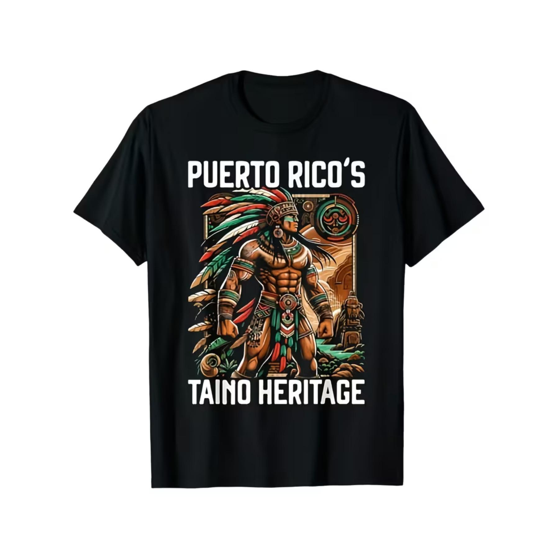 

Unisex Puerto Rico Taino Heritage Graphic Tee Black Vibrant Indigenous Design for All Seasons XXL