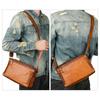 Whatna Tanned Natural Cowhide Leather Shoulder Bag for Body Chest Genuine Shoulder Crossbody Commuter School Business Bicycle 13703 Antique-Style Men,