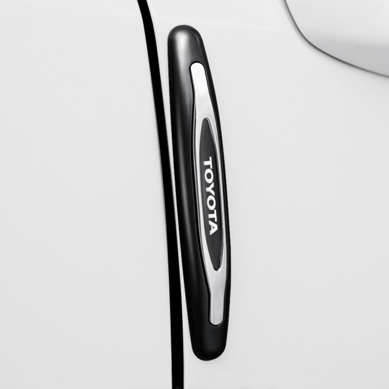 DJAZHR1 4PCS Car Keychian Door Anti-collision Bumper Strip Sticker for Toyota Camry Guards Side Protector Chr Corolla Rav4 Yaris Prius
