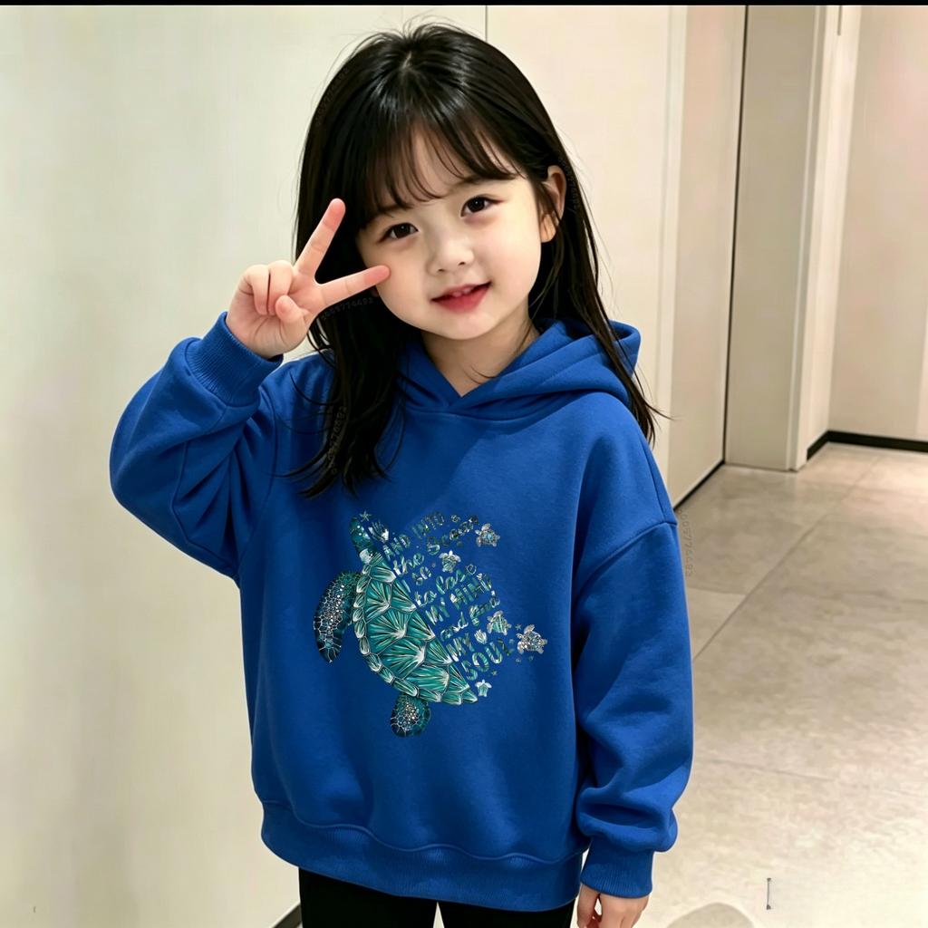 Latest Trendy Children's Hooded Sweatshirt with Niche High-quality Cartoon Prints. Fall and Winter Hooded Sports Shirt.