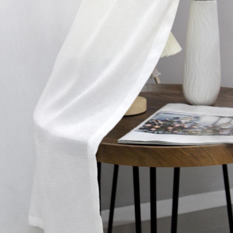 American White Gauze Curtain Curtain Blackout Balcony Bay Window Bedroom White Sand Gauze Velcro White Window Screen