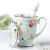 Countryside Ceramic Coffee Cup And Saucer Set Floral Tea Pot Design Afternoon Tea Cup for Party Home Drinking Wedding Gift