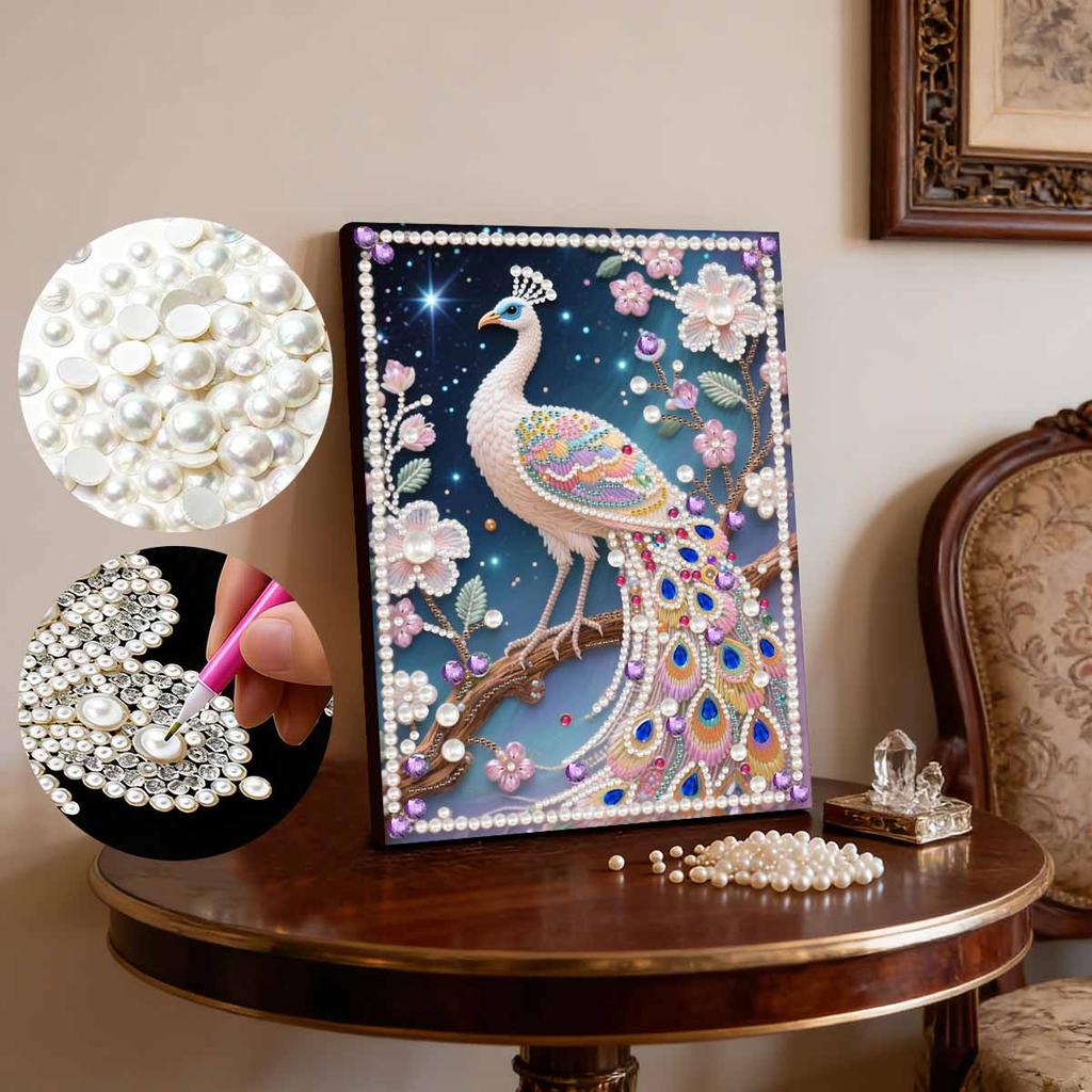 Pearl Painting Kit Graceful Peacocks Theme Frameless Handicraft DIY Bedroom Decoration Living Room Wall Art Room Decoration Art Craft Decoration