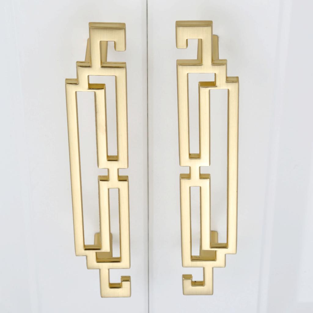 DRELD Gold/Black Dresser Pulls Drawer Furniture Handle Knob Kitchen Cabinet Pulls Door Handles Knobs Cupboard Handle 64/96/128MM