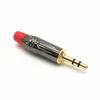 Gun Color 3.5mm Dual Sound Video Plug with Tail Hole 4mm — Dual Channel Microphone Connector