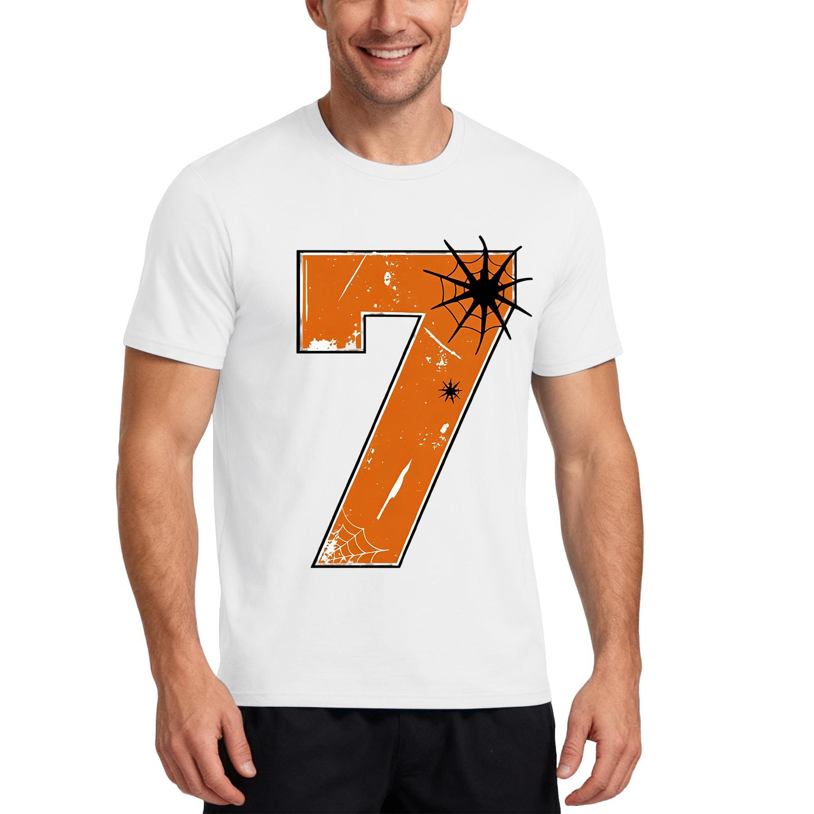 

Мужская футболка 6 7, футболки 67, футболка Six Seven в забавном хэллоуинском стиле M белый