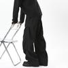 Drape Trousers Men's Spring and Summer Trendy Brand Loose and Versatile Pleated Paratrooper Casual Trousers High-end Black Wide-leg