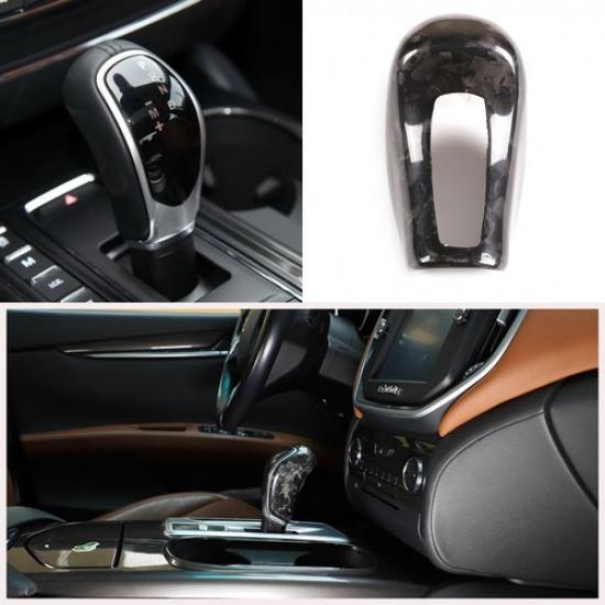 Forged Carbon Fiber Car Gear Shift Knob Cover Trim For Maserati Ghibli 13-18