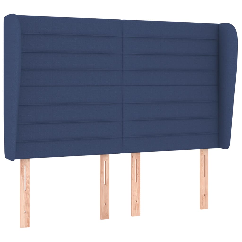 Vidaxl Wingback Headboard, Blue, 147X23X118/128 Cm, Fabric