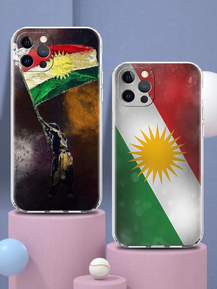 Kurdistan Flag Luxury Phone Case For iPhone 15 16 14 13 Pro 11 12 Max X XR XS 7 8 Plus SE Clear Silicone Cover Fundas Shell