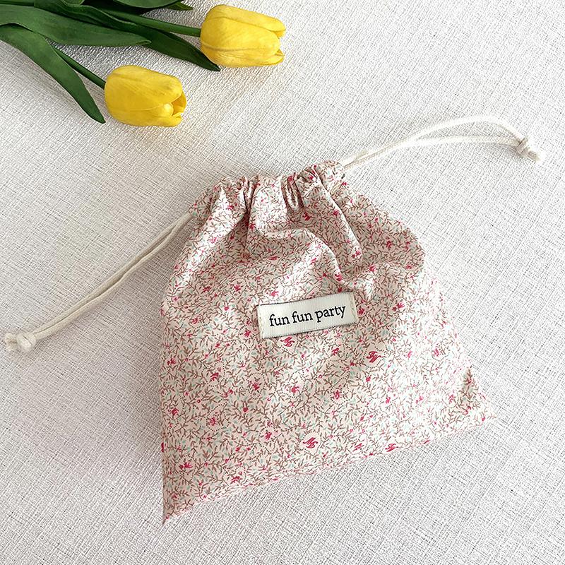 Multifunctional Cotton Plaid Storage Drawstring Bag For Women Portable Finishing Storage Pouch Cute Makeup Bag Candy Organizer