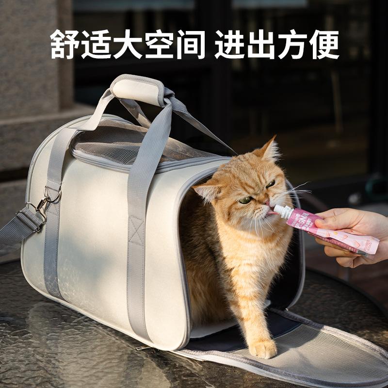 Pet bag out portable bag foldable breathable cat bag large capacity two small cats car
