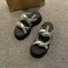 Slippers for Women, Summer 2025 New Style, Thick Sole, Stunning French Retro High Heels, Fashionable and Versatile Women's Outdoor Sandals