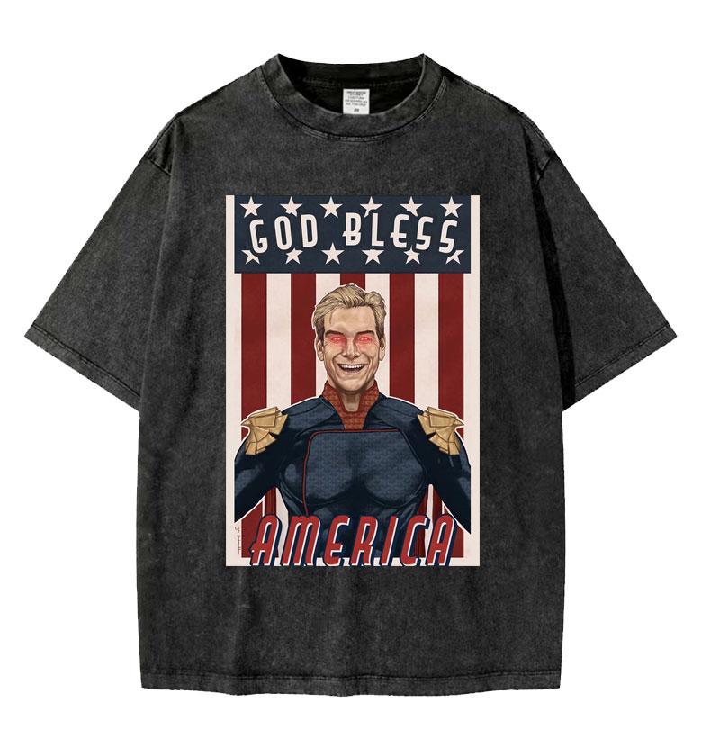 Limited The Boys William Billy Butcher Vintage Washed T Shirts Unisex Harajuku Streetwear Tshirt Oversized Loose Short Sleeve Tees