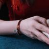 Burgundy Garnet Bracelet Female Niche Design Ethnic Style Natural Hetian Jade Diy Nanhong Bracelet