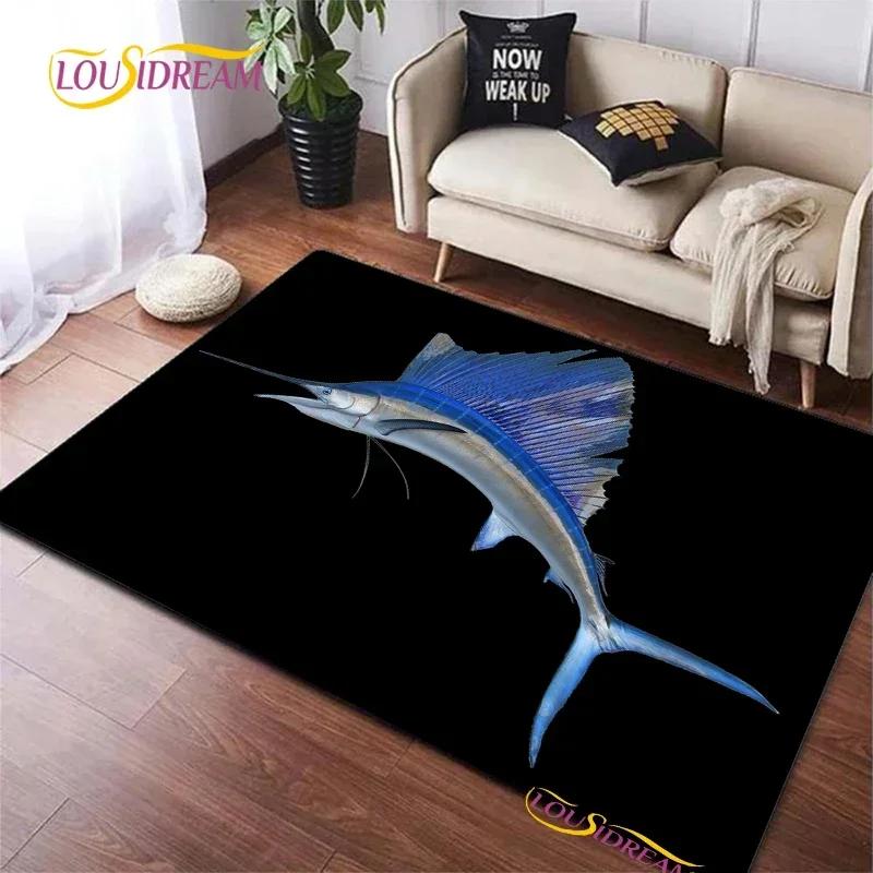 Fishing Enthusiast Carpet for Living Room Sofa Table Bedroom Rugs Home decor Kitchen washroom Indoor Outdoor Non-slip floor Mats