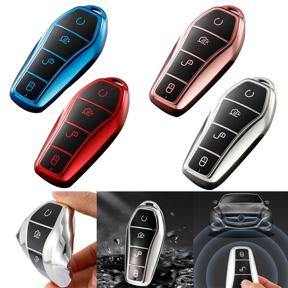

Автомобильный мягкий чехол для ключа из ТПУ для BYD Qin Plusdmi для Han EV для BYD серебряный