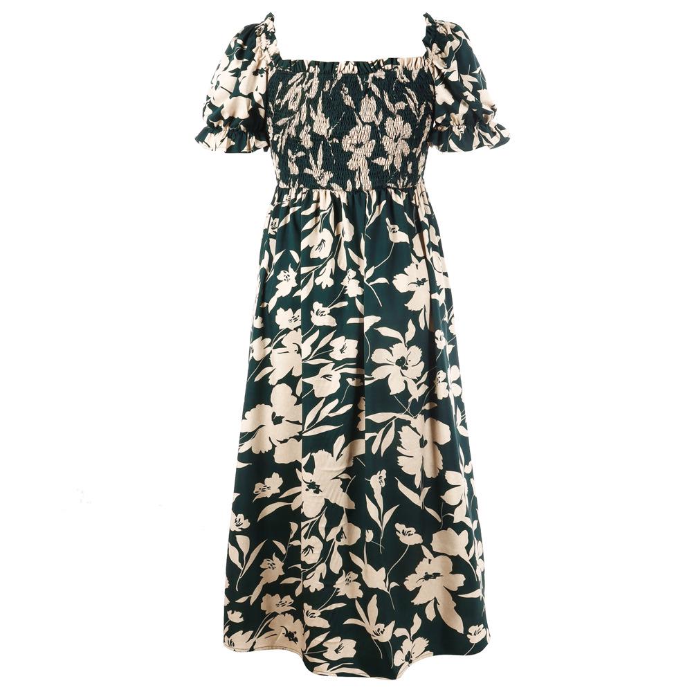 Bohemian Plus Size Printed Casual Vacation Dress - French Elegance, Mid-Length