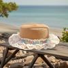 Womens Wide Brim Straw Hat With Breathable Weaving For Sun Protection And Resort Wear