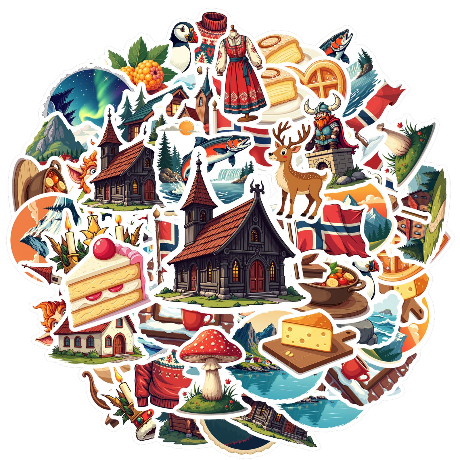 

35-100pcs Nordic Charming Stickers Scrapbooking Stickers Aesthetic Retro Graffiti Waterproof Stickers For Planner Diary Decor