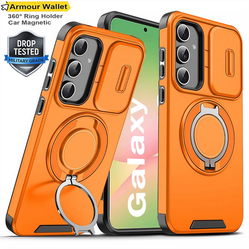 

Магнитный чехол-держатель с защитой камеры-слайдером для Samsung A56 A36 A26 A16 A55 A35 A15 S24 S23Plus S20 S21FE S25 Ultra Galaxy S23+ оранжевый