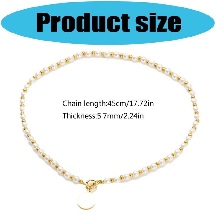 Faux Pearls And Shell Layering Necklace Suitable Stylish Clavicle Chain For Commuting Dating Or Parties
