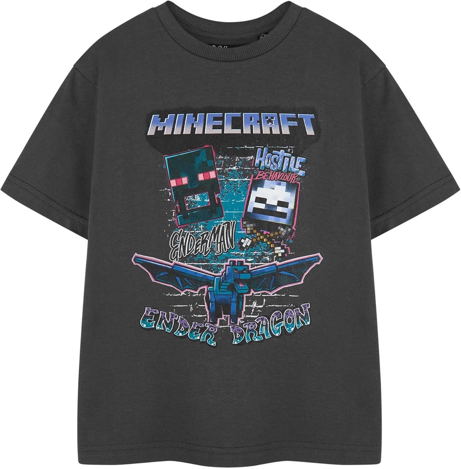 

Minecraft Boys Graphic Tee Options Video Game Theme Top Characters Crew Neck Shirt Short Sleeve XXXXXL чорний