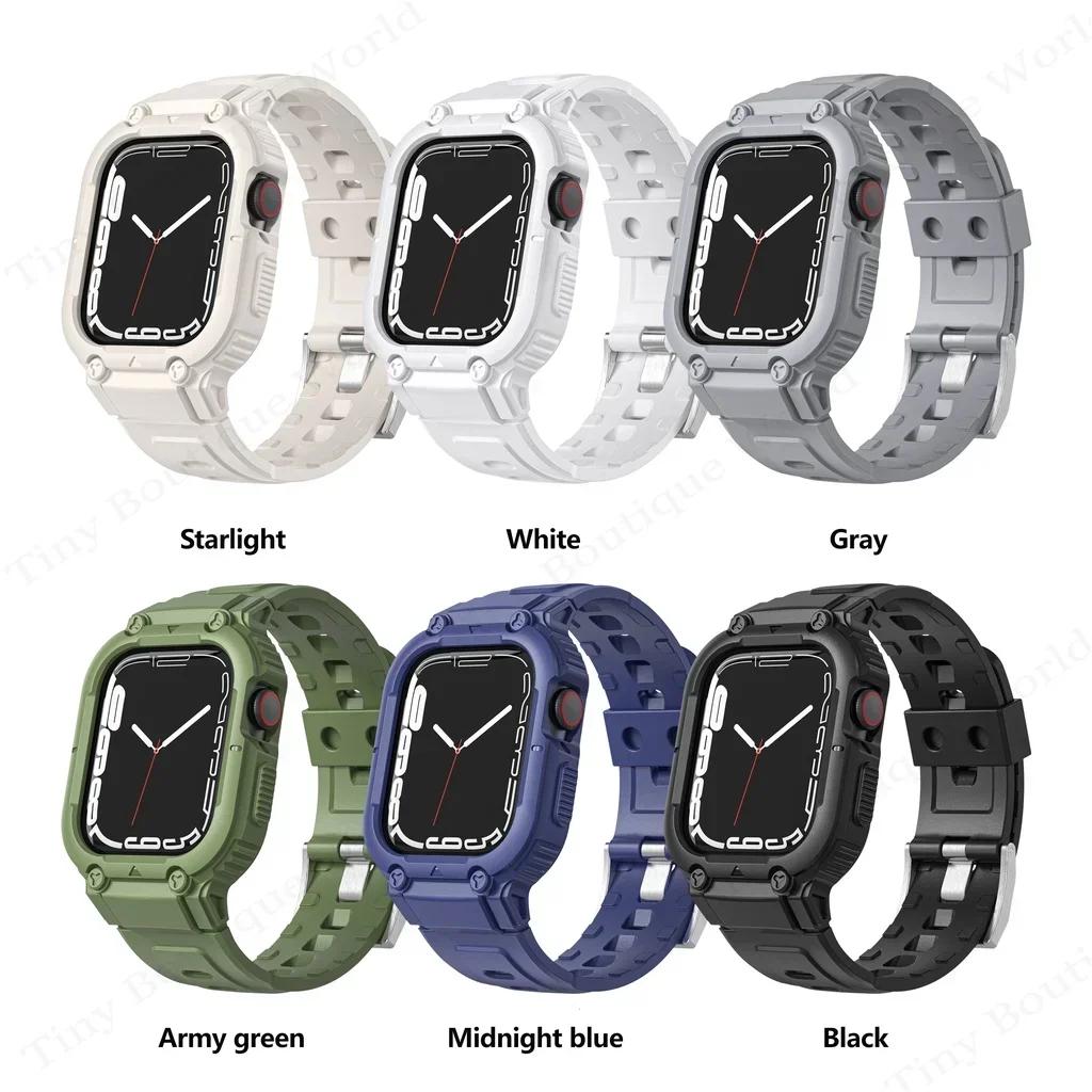 Cinturino per Apple Watch Ultra 49mm 45mm 44mm 41mm 40mm Cinturino in silicone per Iwatch Serie 8 7 6 Se 5 4 Bracciale con copertura protettiva