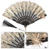 HOMSFOU Vintage Folding Fan with Tassel - Handheld Folding Fan, Vintage Design, for Women, Perfect for Summer Parties and Stage Props