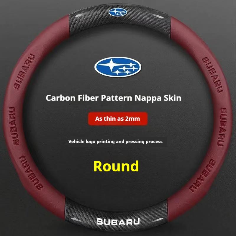 Pour Subaru Brz Wrx Xv Ascent Forester Outback Impreza Legacy Housse de Volant Ultra-fine Antidérapante en Cuir Fibre de Carbone